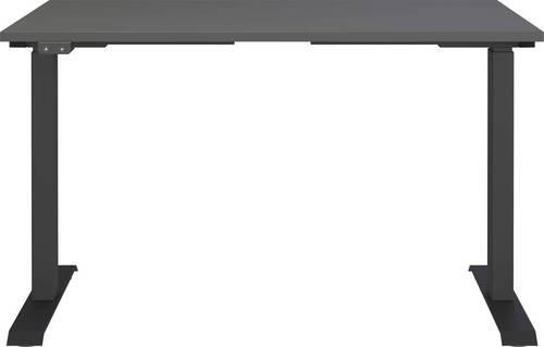 Schreibtisch Ribera in Graphitfarben/Schwarz - Graphitfarben/Schwarz, MODERN, Holzwerkstoff/Metall (120/80/72-120cm) - Premium Living