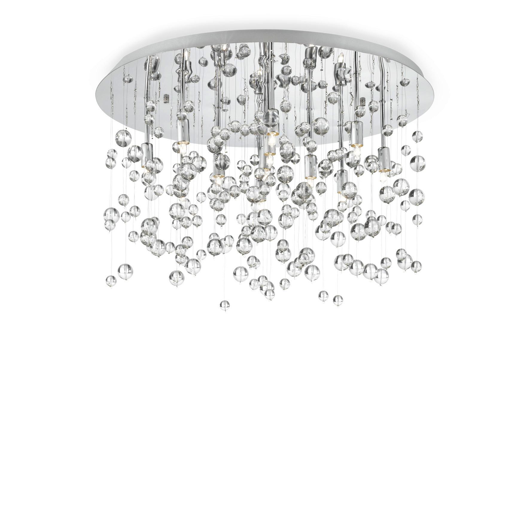 LED-Deckenleuchte Cromo max. 3 Watt - Chromfarben/Transparent, KONVENTIONELL, Glas/Metall (40,5/40,5/31,5cm) - Ideal Lux