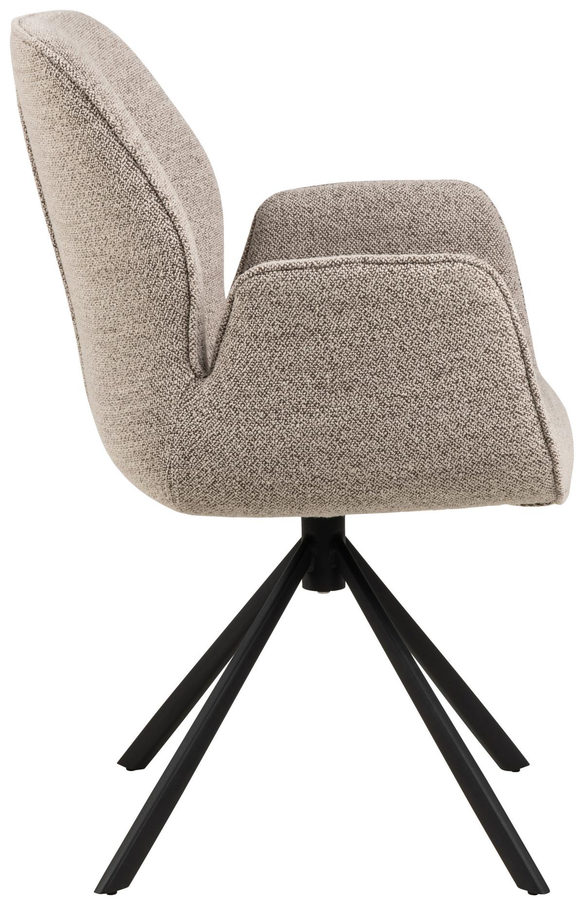 KRZESŁO Z PODŁOKIETNIKAMI AURA - beżowy/czarny, Design, metal/tkanina (60,5/90/62cm) - MID.YOU