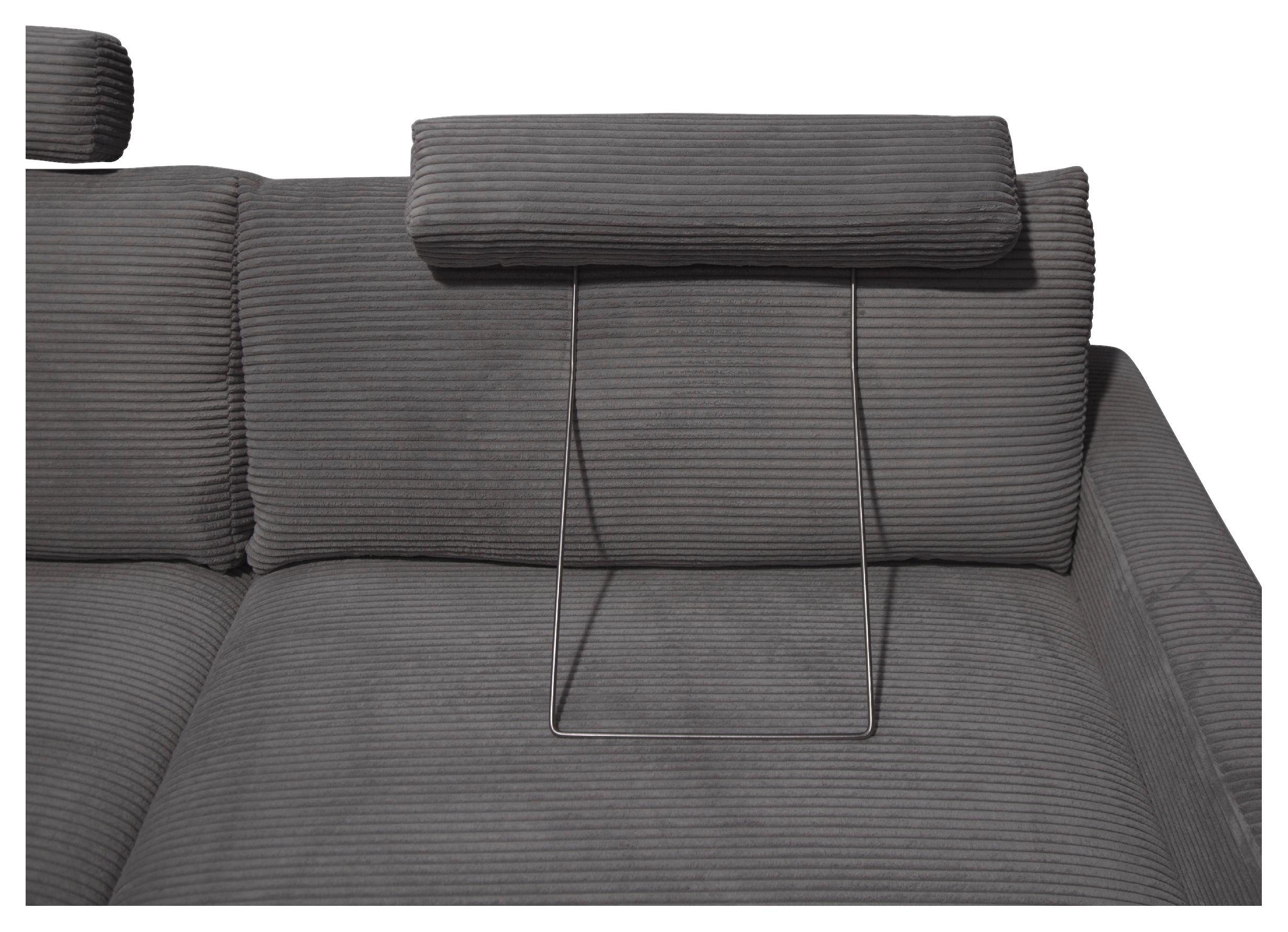 Naslon Za Glavu Cora - tamno siva, Moderno, metal/tekstil (63/57/40cm) - Mömax