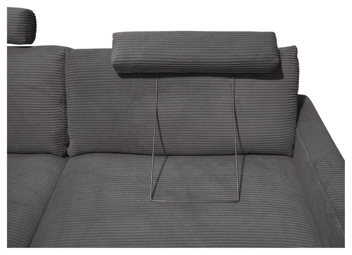 Kopfstütze Cora Dunkelgrau - Dunkelgrau, MODERN, Textil/Metall (63/57/40cm) - Mömax