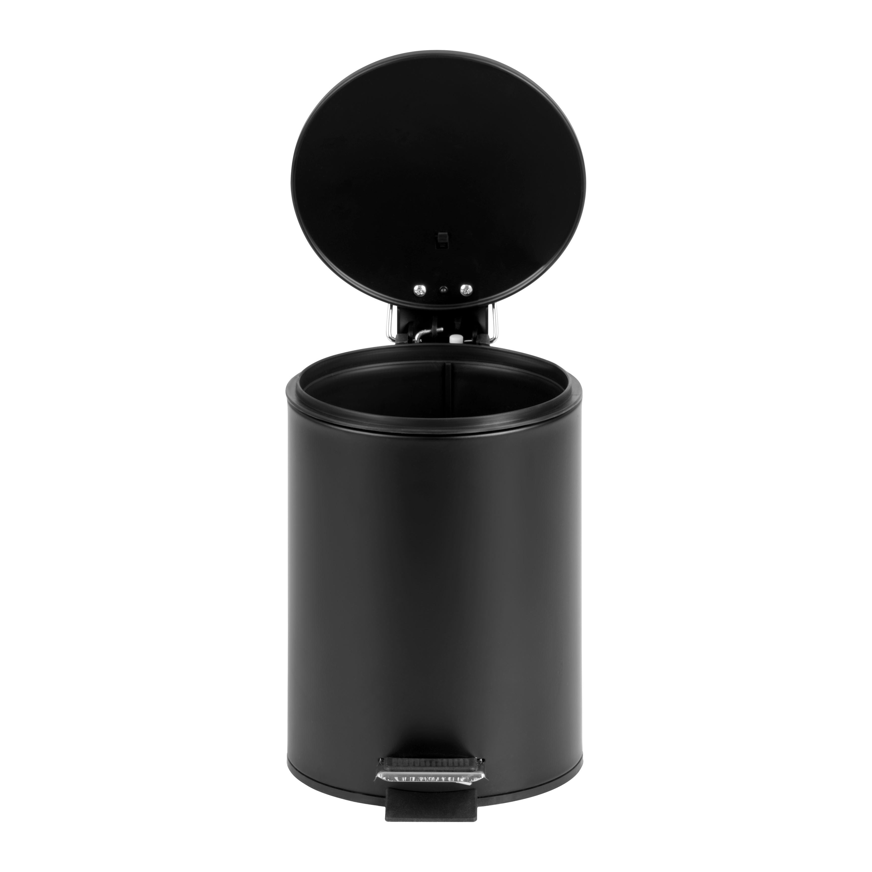 POUBELLE DE SALLE DE BAIN NOAH - noir, MODERN, matière synthétique/métal (17/25cm) - Mömax