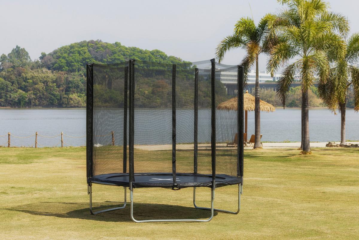 Trampolin Jump Schwarz Ø ca. 250cm - Schwarz, KONVENTIONELL, Kunststoff/Textil (250/239cm) - Mömax