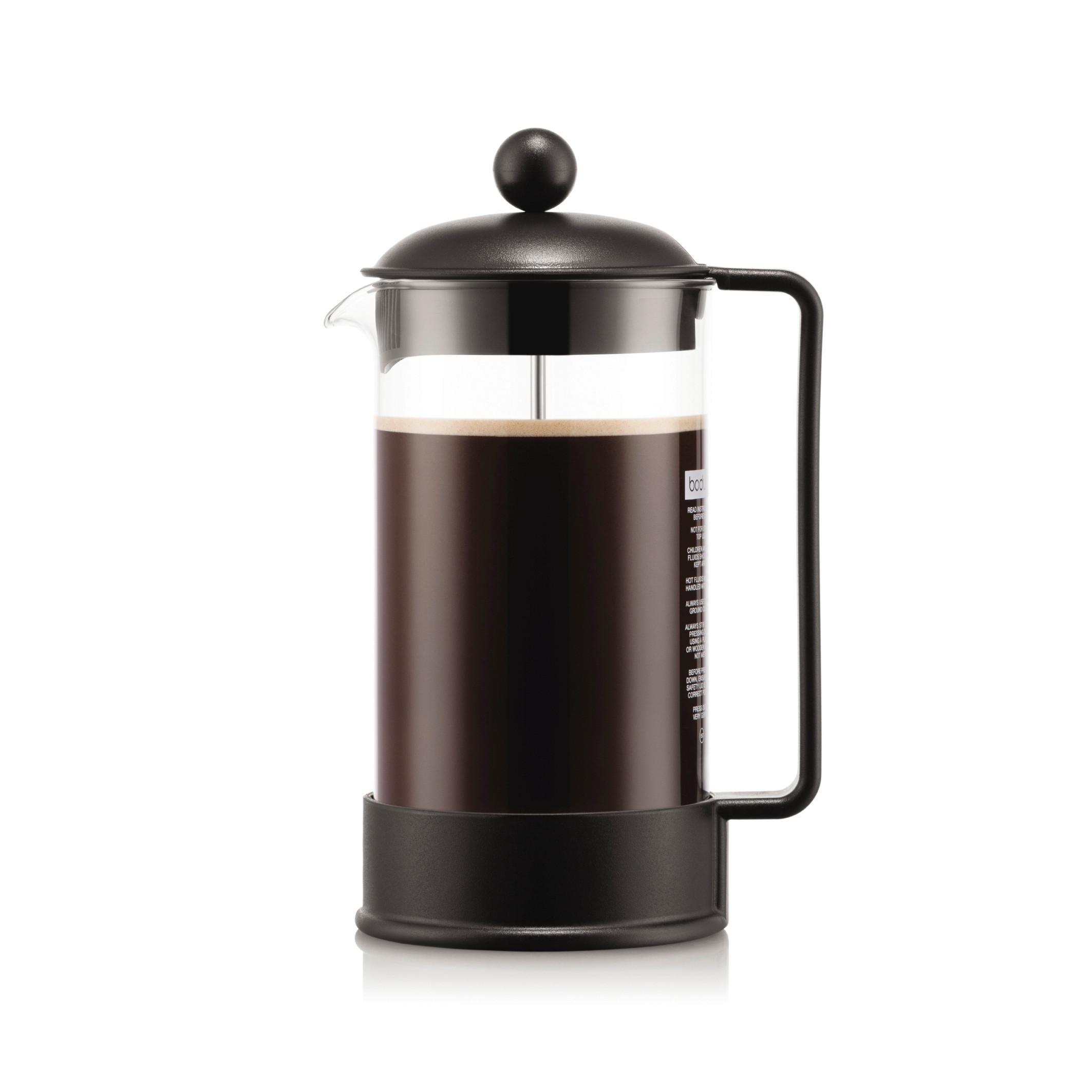Kaffeebereiter Bodum 1L Schwarz/Klar - Schwarz, KONVENTIONELL, Glas/Kunststoff (13/23/10cm) - Bodum