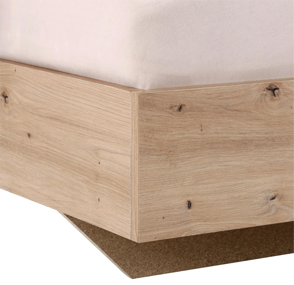 Dormitor Katrin - culoare lemn stejar/grafit, Konventionell, material pe bază de lemn - Best Price