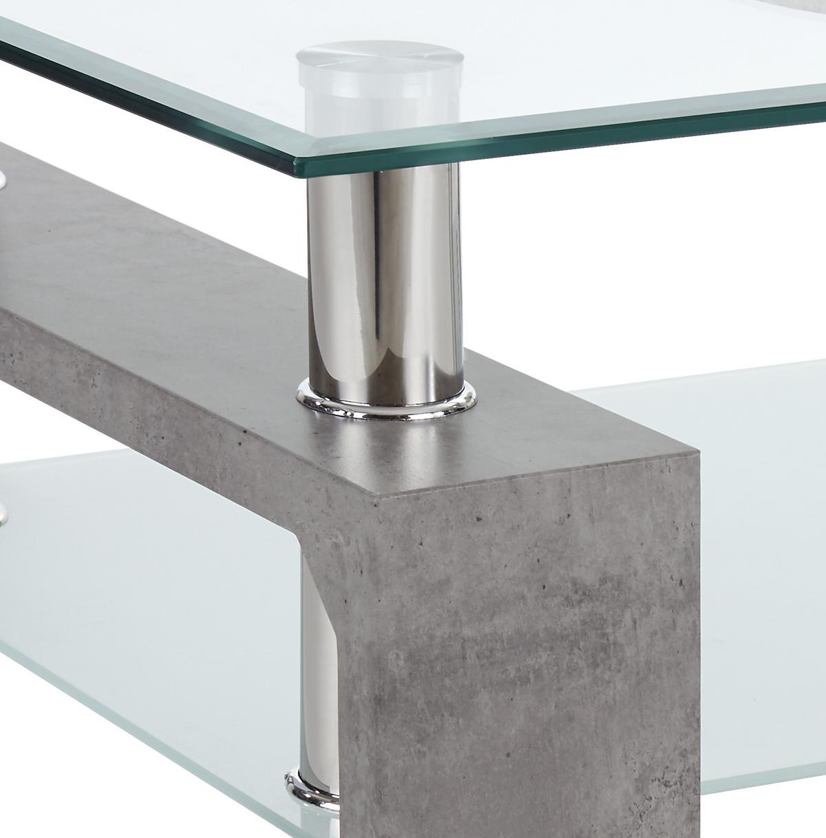 Klub Stočić Silvia - prozirna/bela, Moderno, staklo/pločasti materijal (100/45/60cm) - Modern Living