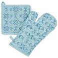 Topflappen und Handschuh Agnes Blau - Blau, MODERN, Textil (18/32cm) - Mömax modern living