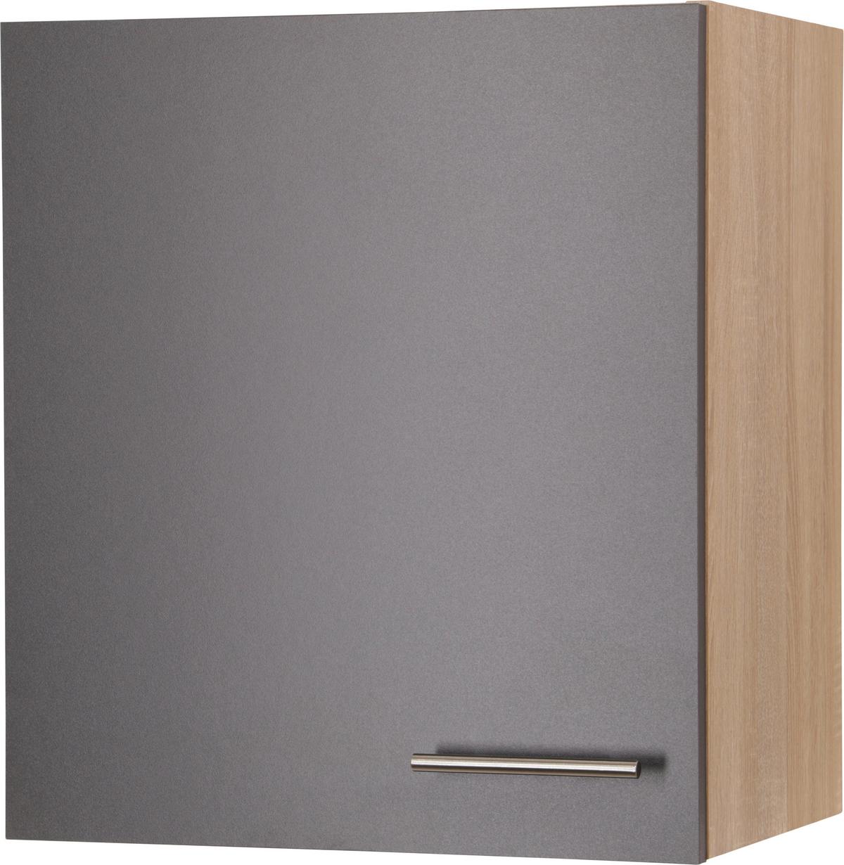 Kuhinjska Zgornja Omarica Merle, Barva Hrasta, Siva - srebrne barve/siva, Basics, kovina/leseni material (50/56,1/34,6cm) - Respekta