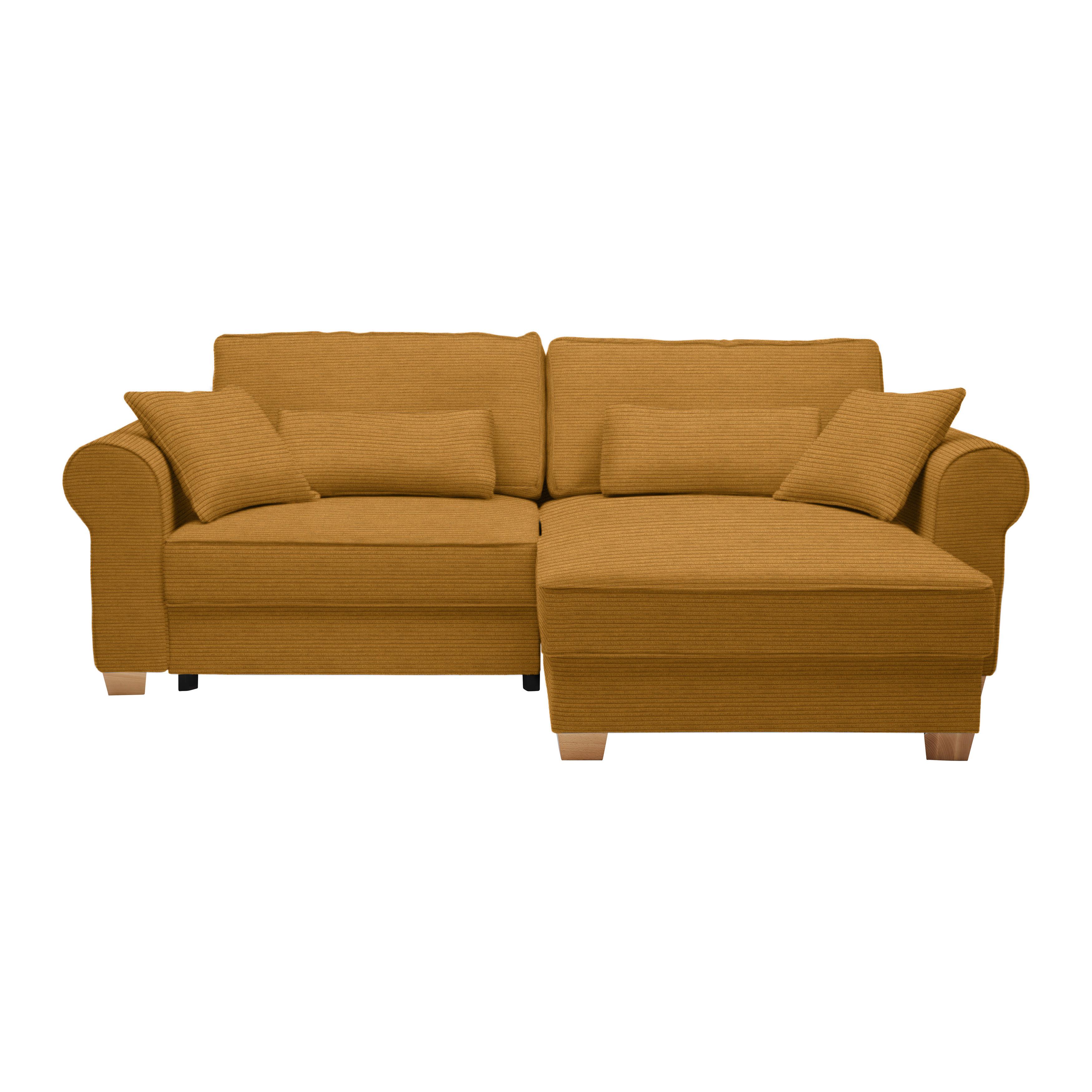Wohnlandschaft Angelo Senfgelb - Senfgelb, MODERN, Holz/Holzwerkstoff (255/92/185cm) - Mömax