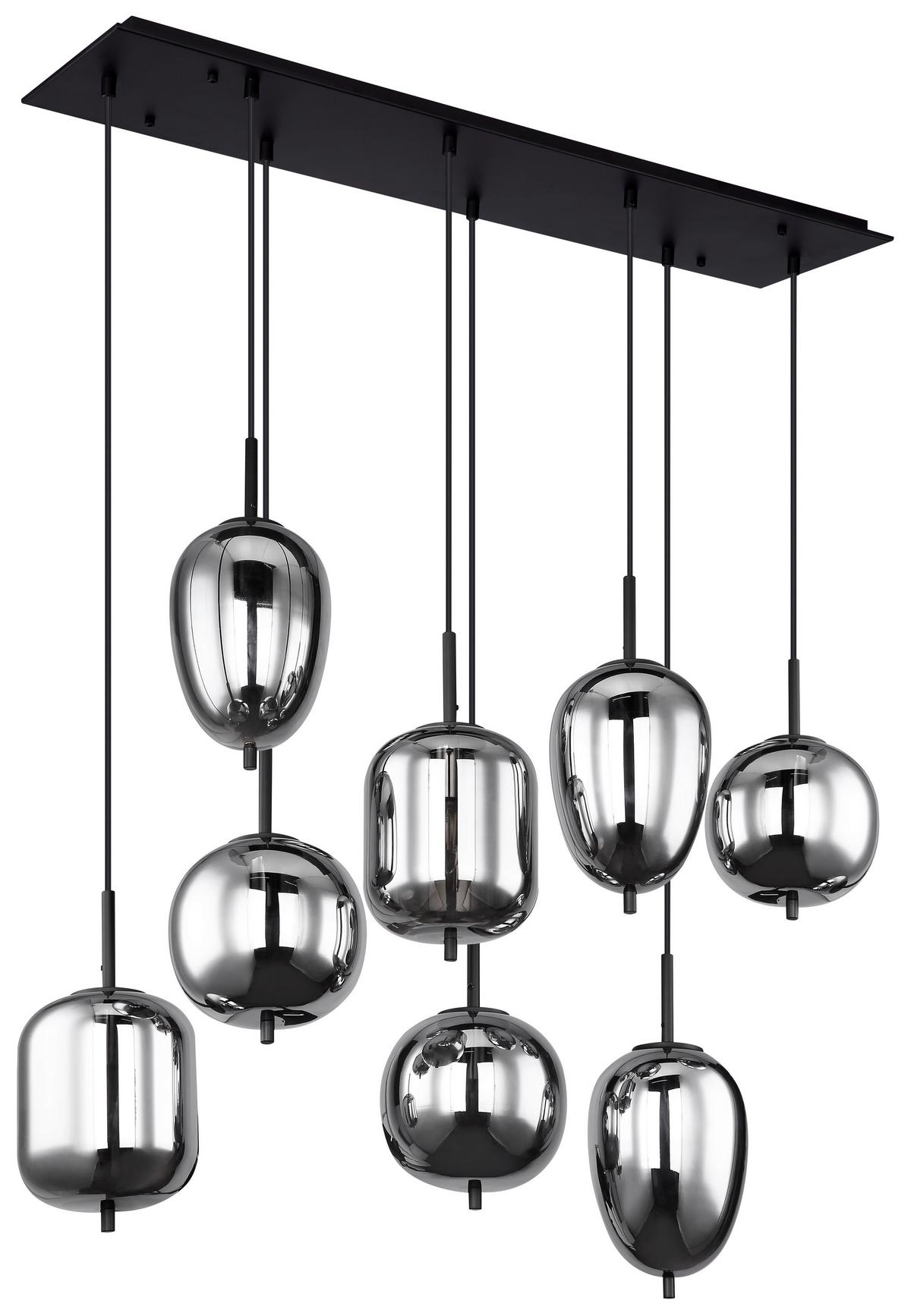Viseča Svetilka Blacky - črna, Basics, kovina/steklo (94/34/120cm) - Globo