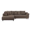 Kutna Garnitura Mendoza - tamno smeđa/crna, Design, tekstil/drvo (197/309cm) - Modern Living