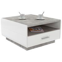 Măsuță de canapea Avensis - alb/gri, Modern, material pe bază de lemn (75/40/75cm) - Premium Living