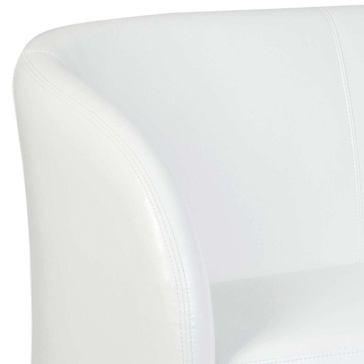 Dvosed Lucia, Bela - barve kroma/bela, Moderno, kovina/tekstil (118/85/58cm) - MID.YOU