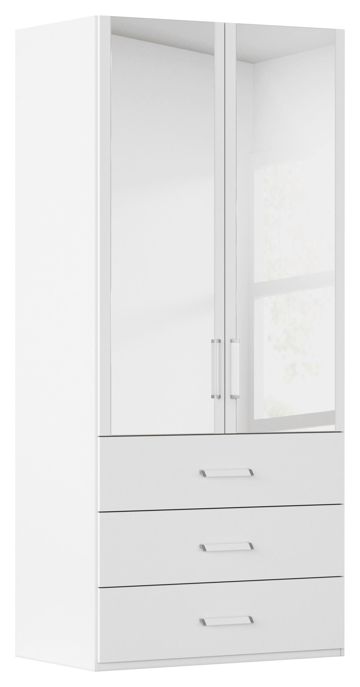Omara S Klasičnimi Vrati Evelyn, Bela - bela, Design, umetna masa/steklo (101/223/60cm) - Novel