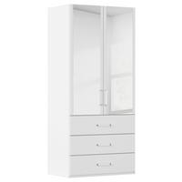 Omara S Klasičnimi Vrati Evelyn, Bela - bela, Design, umetna masa/steklo (101/223/60cm) - Novel