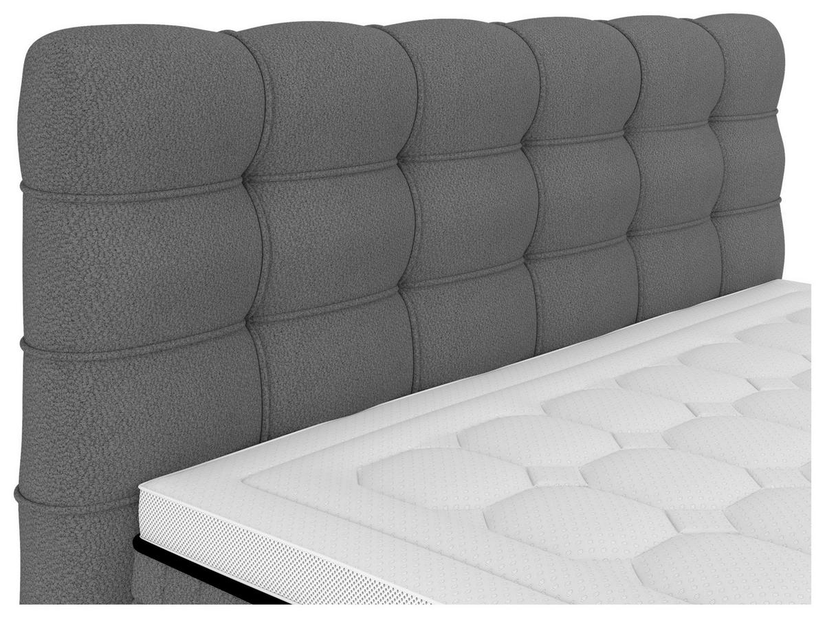 Boxspringbett Carmen C Dunkelgrau ca. 180x200cm - Dunkelgrau, KONVENTIONELL, Holz/Holzwerkstoff (180/200cm) - Premium Living