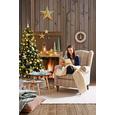 Ohrensessel Beige - Beige/Grau, ROMANTIK / LANDHAUS, Holz/Textil (83/102/87cm) - Zandiara