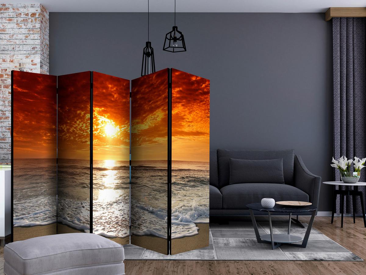 Paravan Marvelous Sunset I, 5-Delni, Akustičen - večbarvno, Basics, umetna masa/tekstil (225/172/3cm) - artgeist