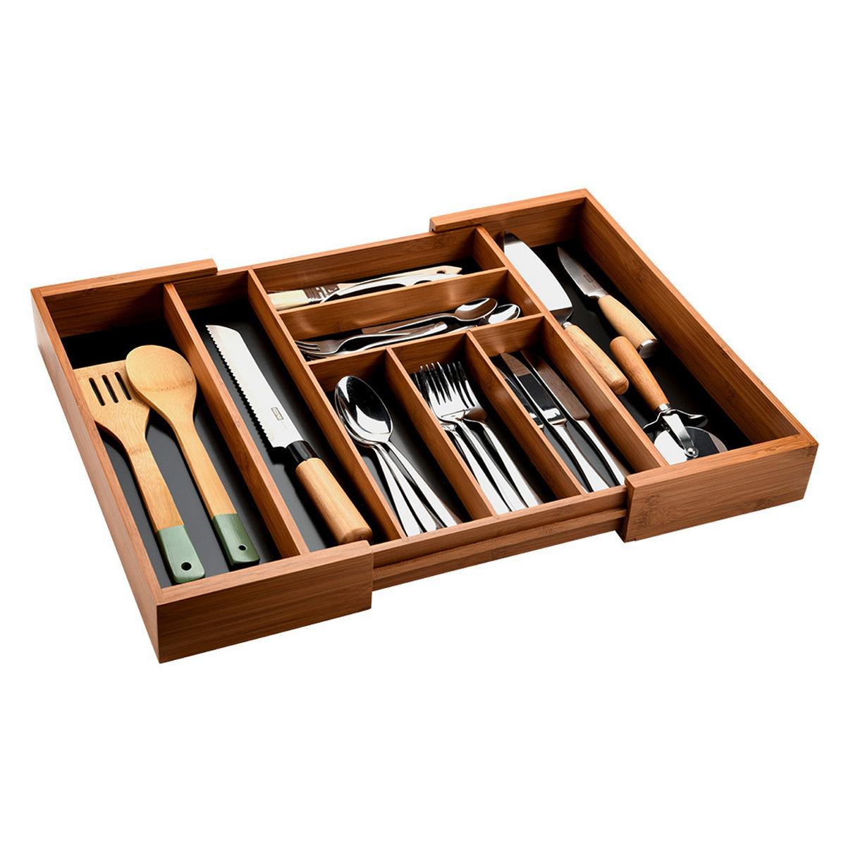 WKŁAD NA SZTUĆCE VARIABLER BESTECKKASTEN - brązowy, Basics, drewno (35-58/6,5/43cm) - Kesper