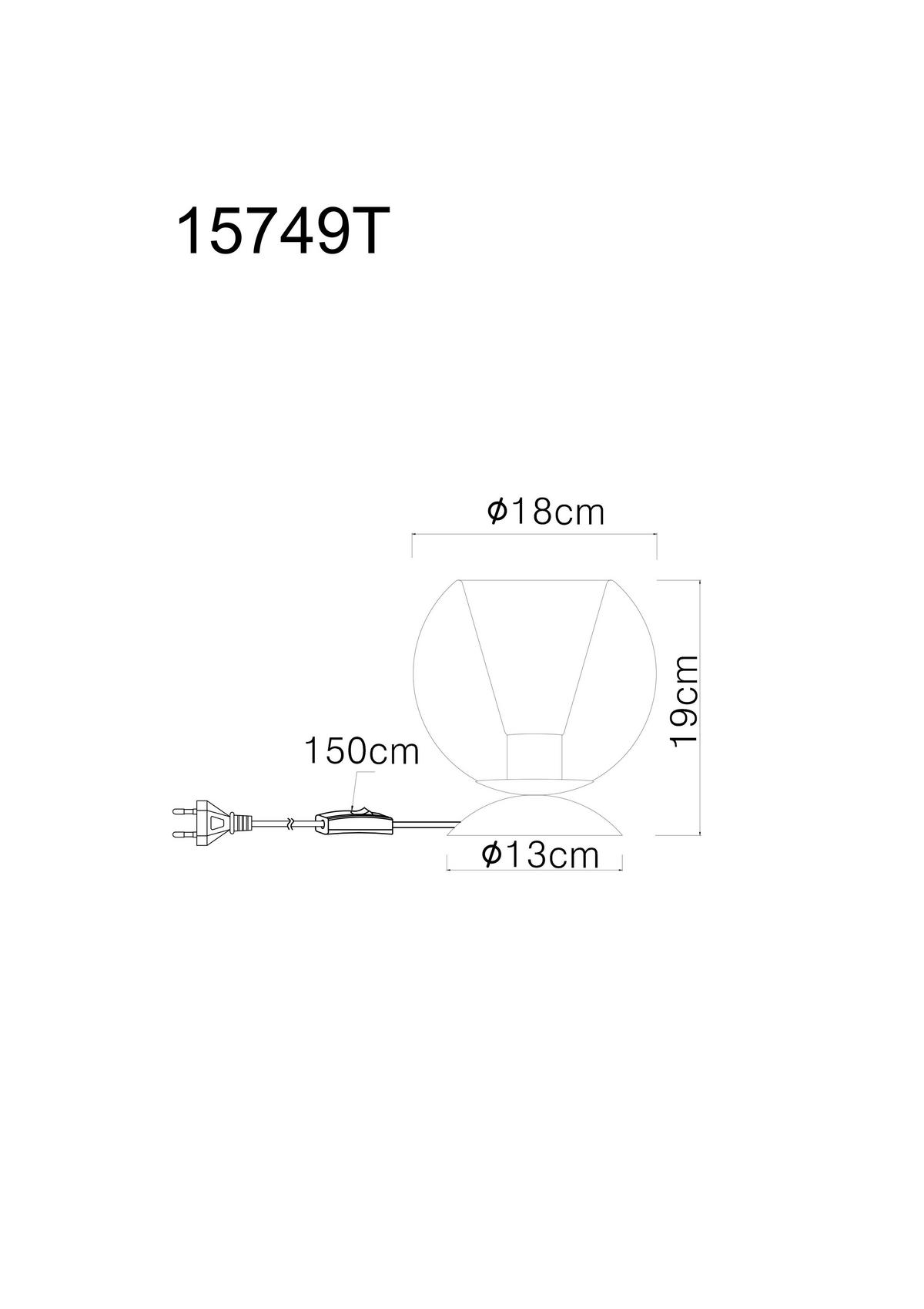 Stolna Svjetiljka Barry - siva/prozirno, Basics, staklo/tekstil (15/20.5cm) - Globo