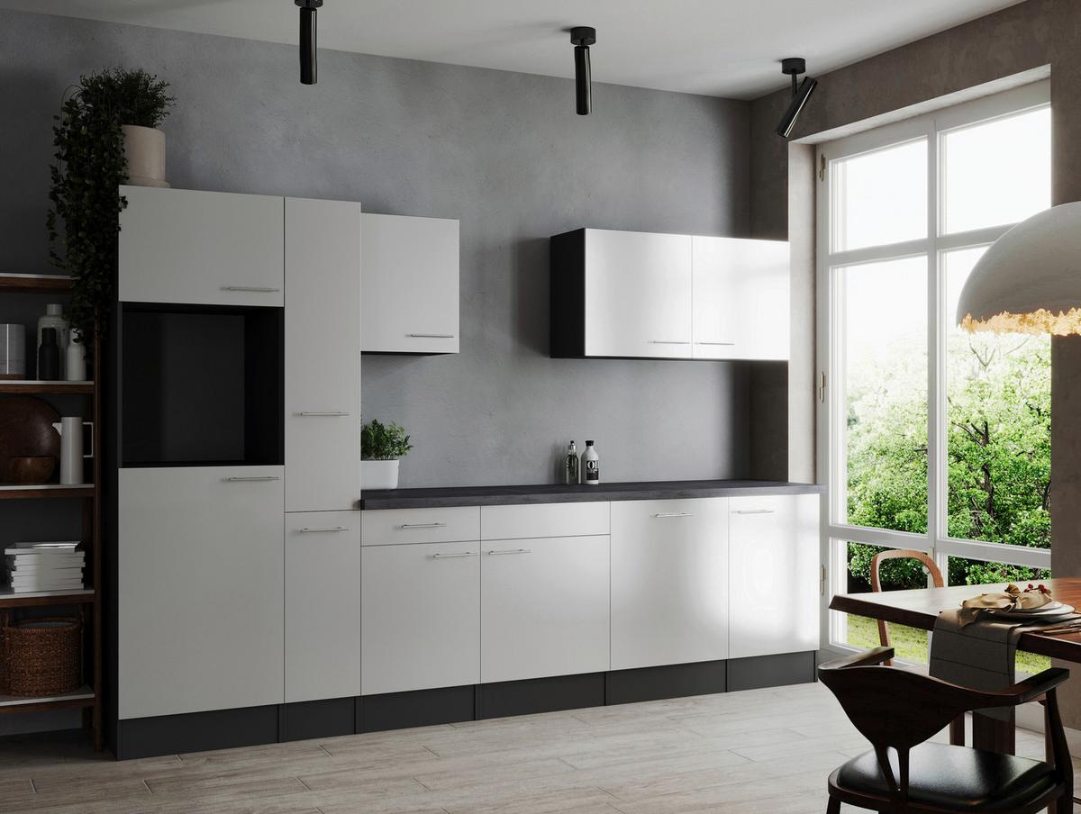 Kuhinjski Blok Brez Aparatov Oliver, 310cm - srebrne barve/siva, Design, kovina/leseni material (310cm) - Respekta