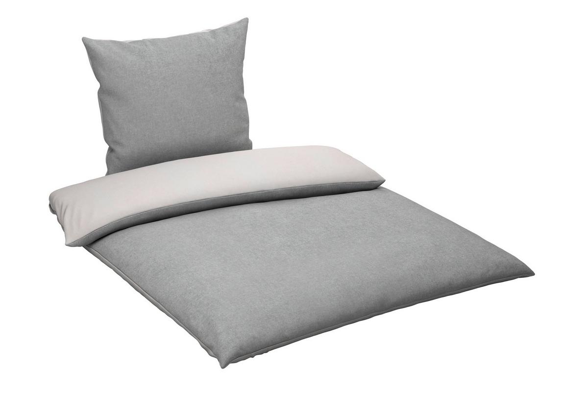 POŚCIEL MELANGE UNI - jasnoszary/niebieskoszary, Basics, tkanina (135/200cm) - Novel