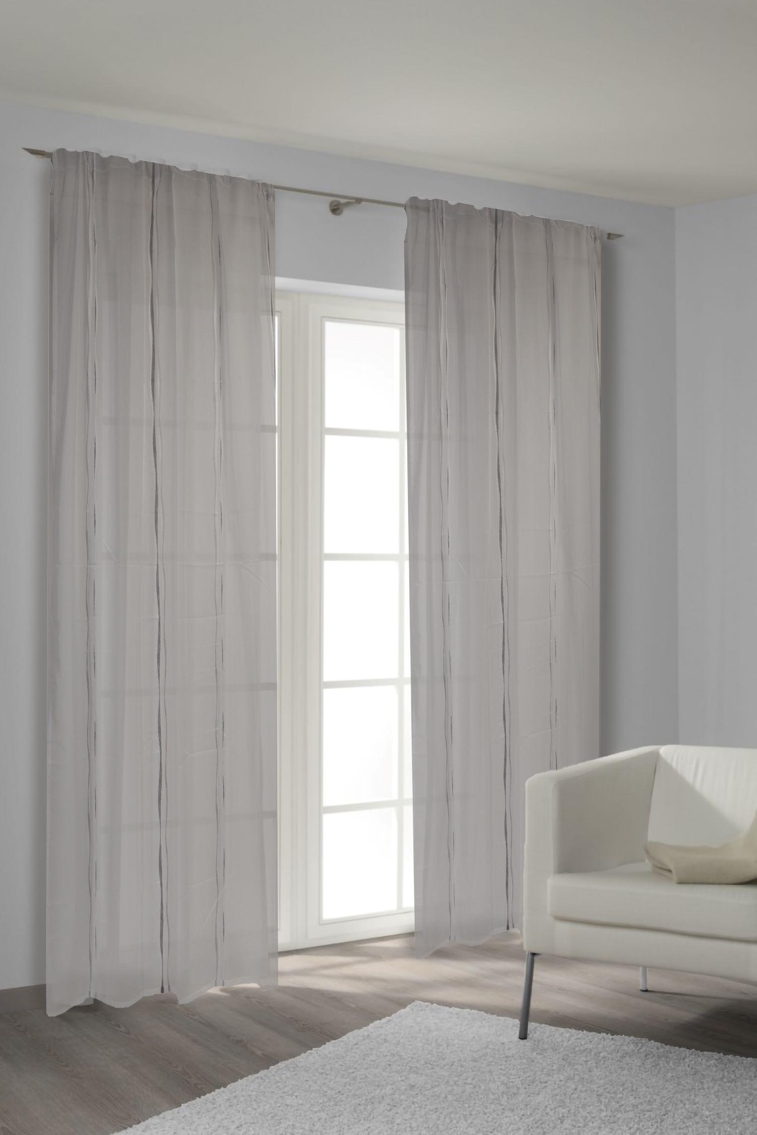 Draperie gata confecționată 61154 - argintiu, textil (140/240cm)