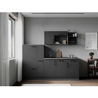 Küchenblock Oliver m. Geräten Grau - Grau, Trend, Holzwerkstoff/Metall (235cm) - Respekta