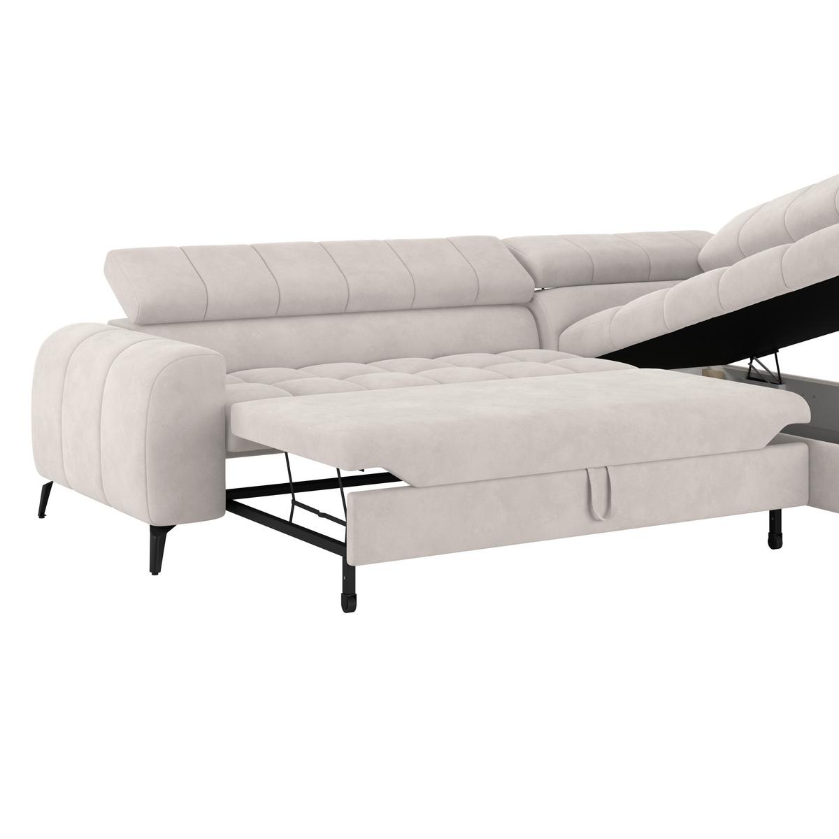 Kutna Garnitura Volf - bijela/crna, Trend, tekstil/metal (261/203cm)