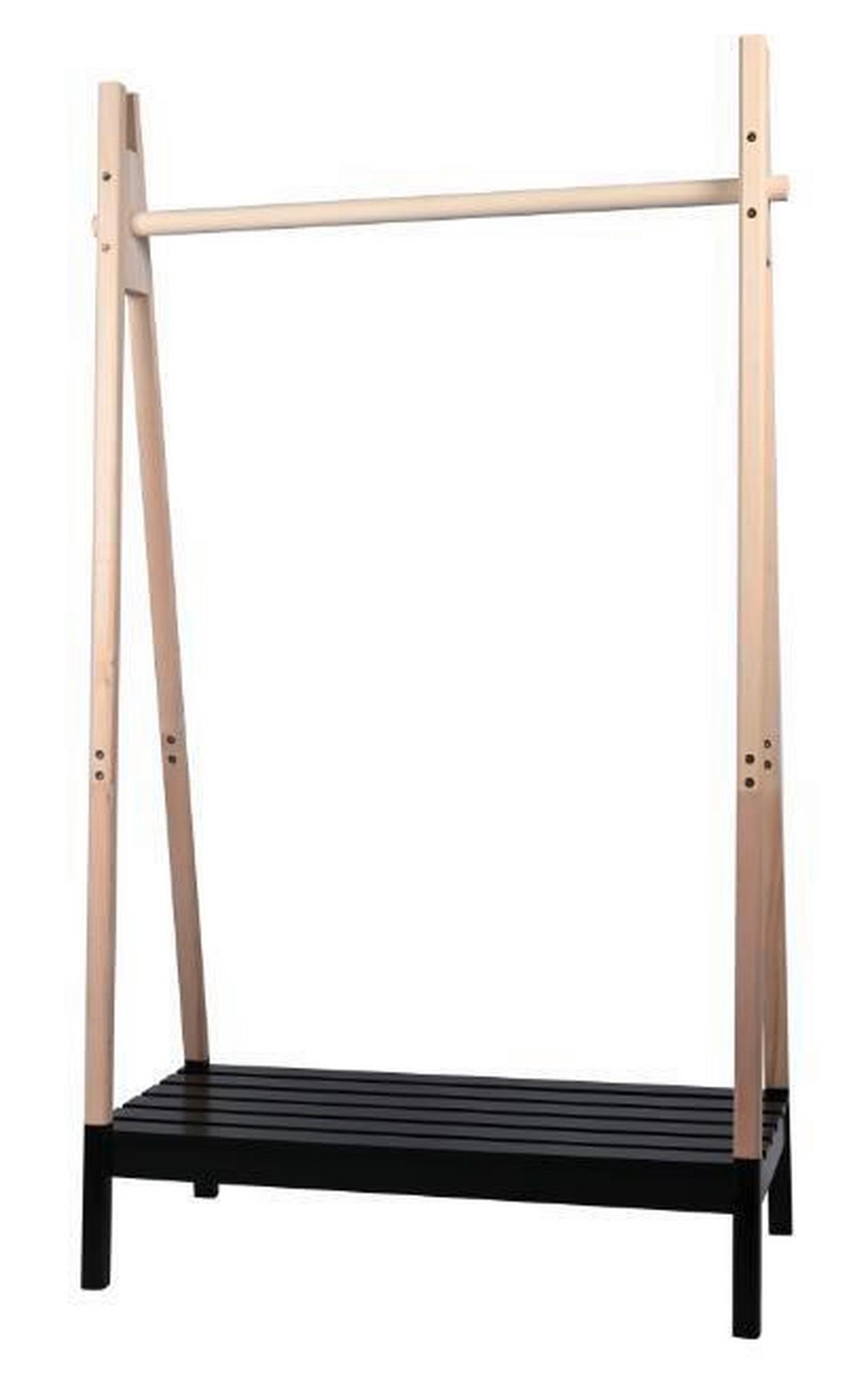 Kleiderständer Tadeo II Naturfarben/Schwarz - Schwarz/Naturfarben, Natur, Holz/Holzwerkstoff (100/170/46cm) - Mömax