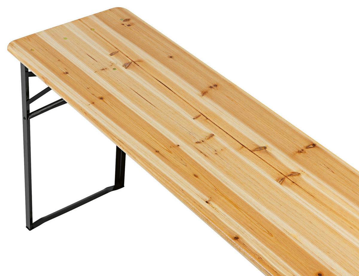 Biertisch Holz klappbar - Fichtefarben/Grün, Basics, Holz/Metall (220/78/50cm) - Gardenson