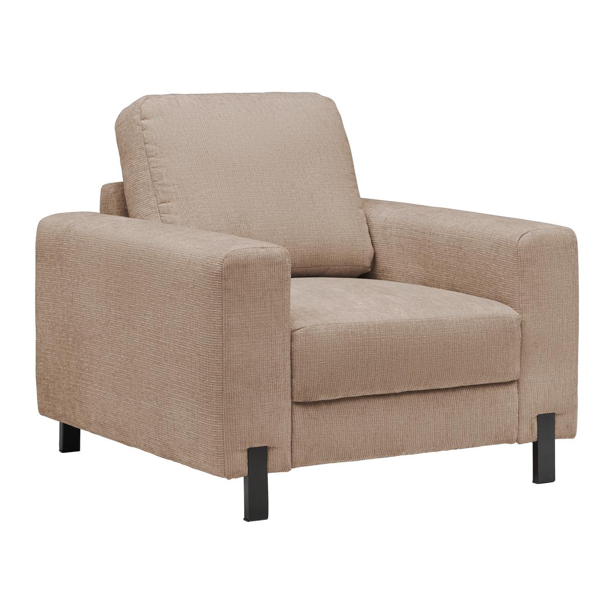 Sessel Piega Cappuccino - Schwarz/Cappuccino, MODERN, Textil/Metall (99/66-87/96cm) - Mömax