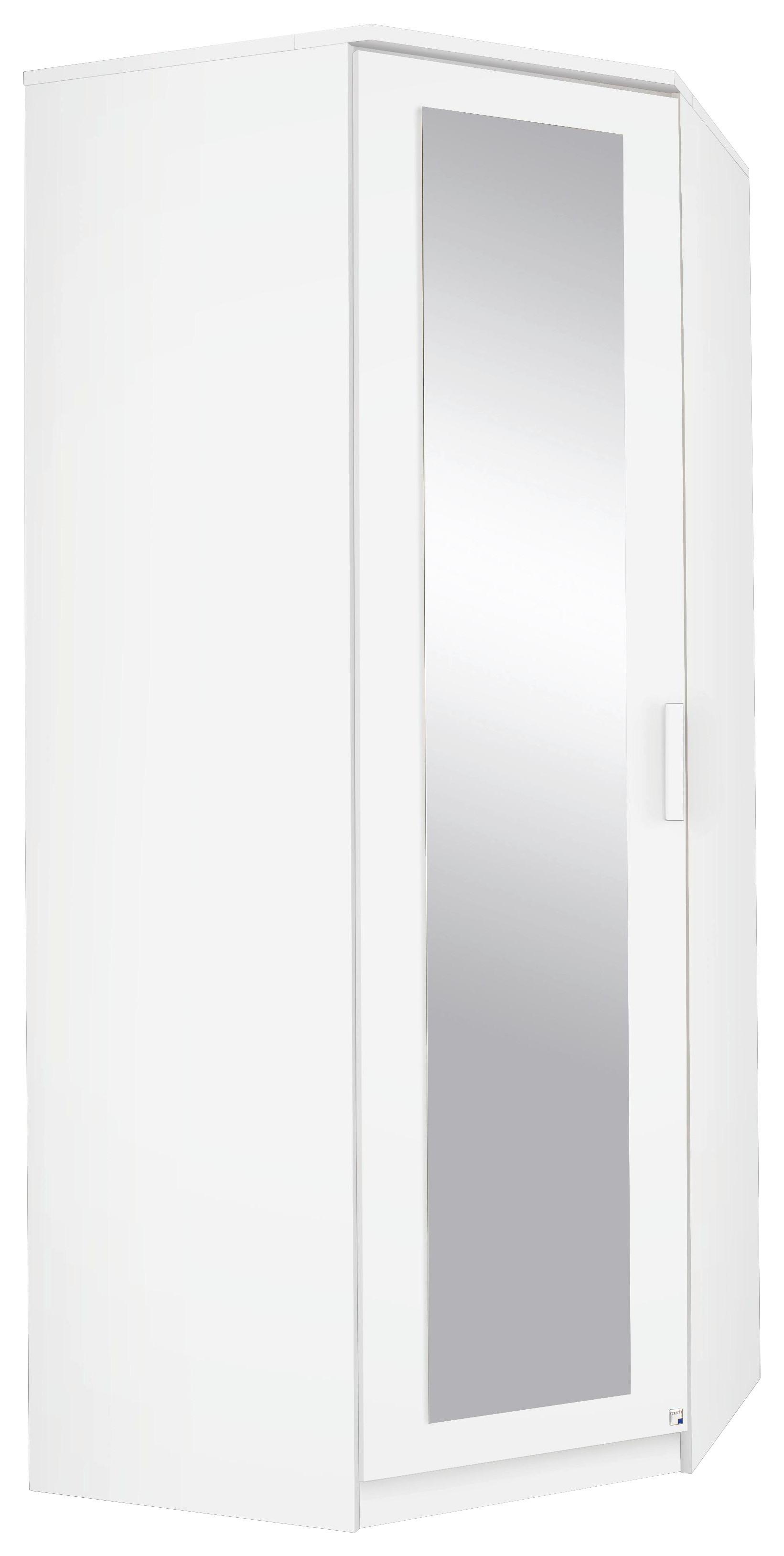 Eckkleiderschrank Lindau Weiß - Weiß, KONVENTIONELL, Glas/Holzwerkstoff (91,4/212/55,2cm)