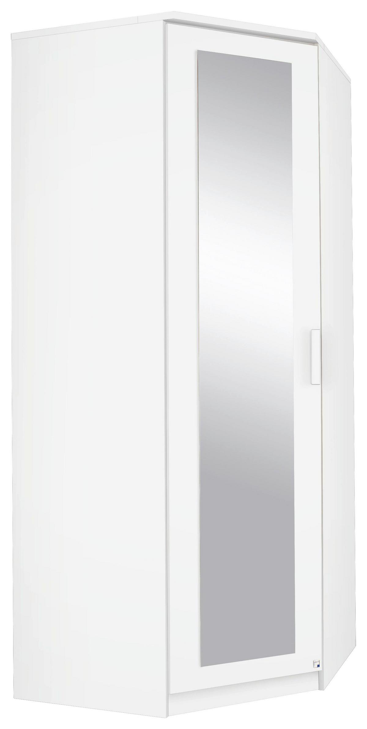 Eckkleiderschrank Lindau Weiß - Weiß, KONVENTIONELL, Glas/Holzwerkstoff (91,4/212/55,2cm)