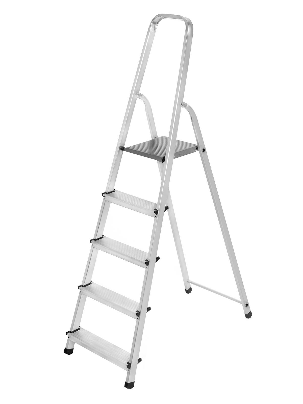 Háztartási Létra Drald-5 - ezüst, fém (168/45/97cm)