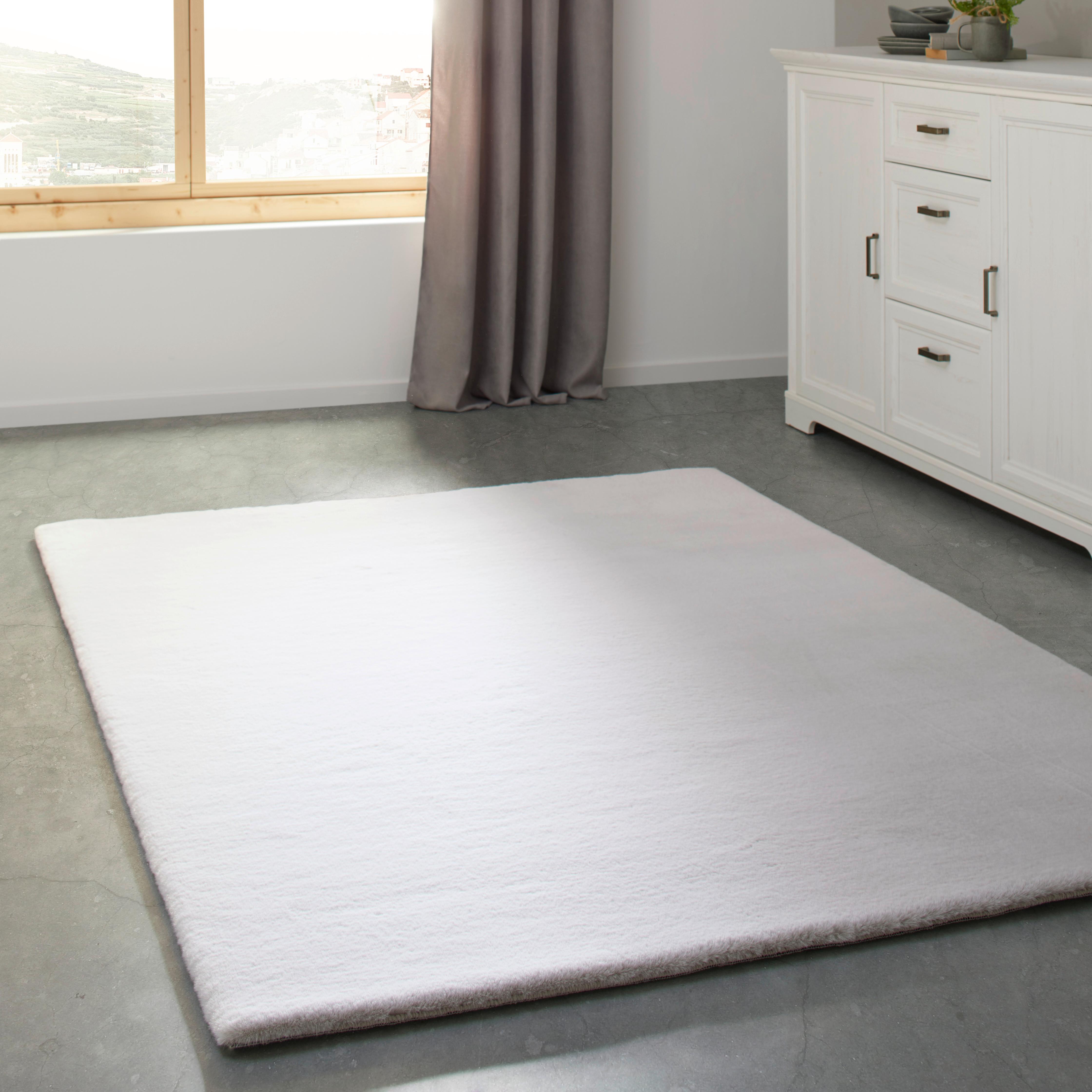 Kunstfell Denise 3 in Silber/Weiß ca. 160x220cm - Silberfarben/Weiß, ROMANTIK / LANDHAUS, Textil/Fell (160/220cm) - Mömax