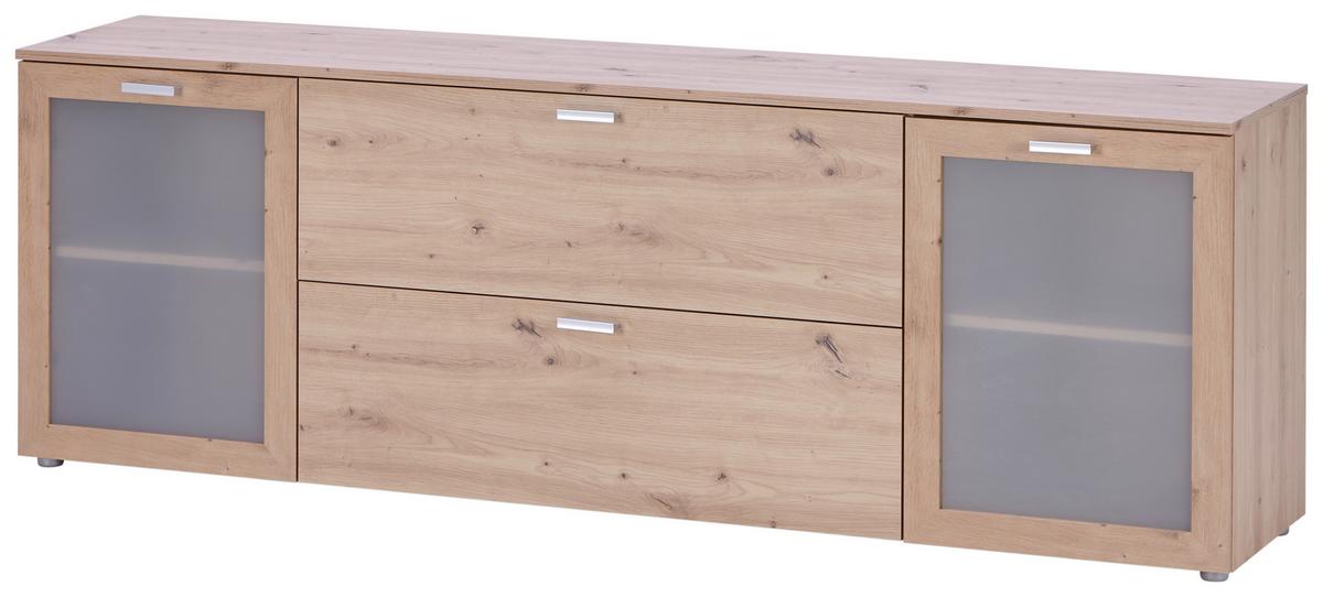 Tv Komoda Xeno - hrast Artisan, Moderno, staklo/drvni materijal (180/62/37cm) - Modern Living