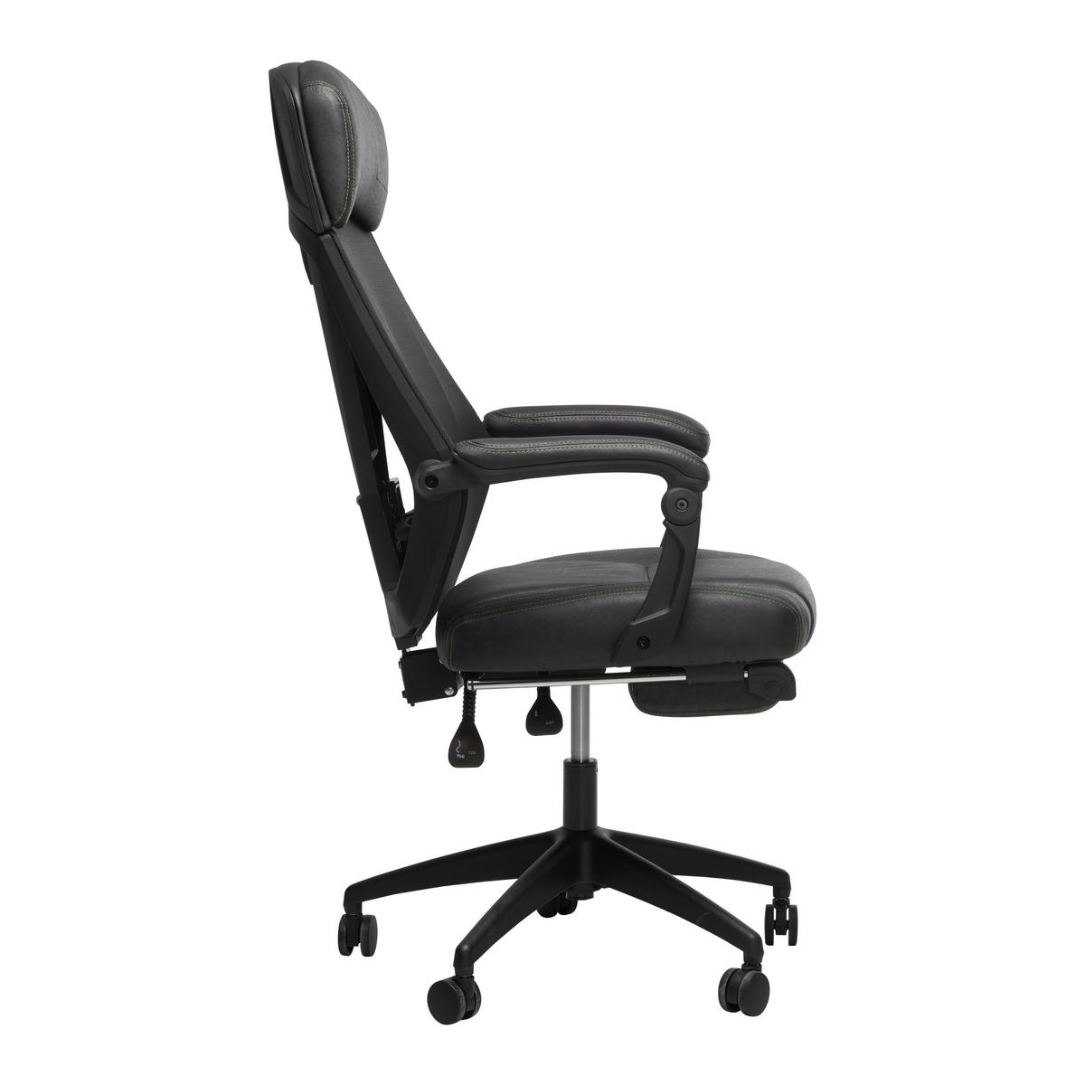 Pisarniški Stol Udo, Črna - črna/zelena, Konvencionalno, kovina/umetna masa (65/123-133/52cm) - Mömax
