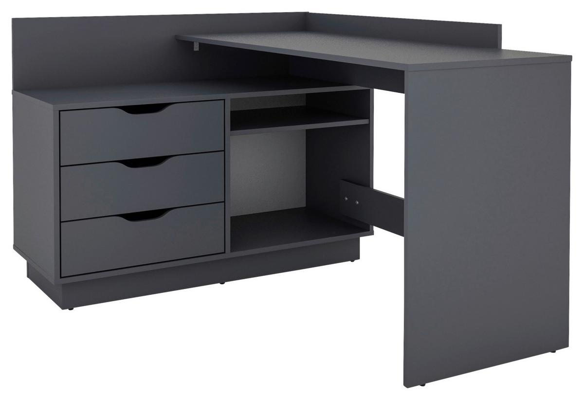 Eckschreibtisch Belfast Anthrazit ca. 129x83,5x105cm - Anthrazit, Basics, Holzwerkstoff (129/83,5/105cm) - MID.YOU