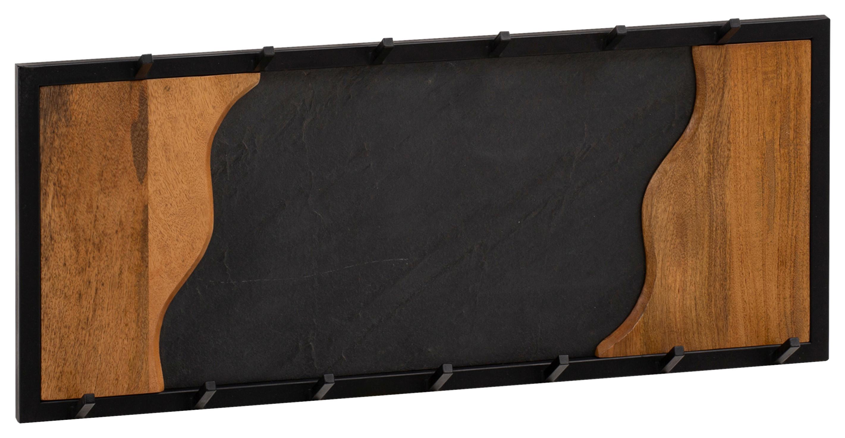 Stenski Obešalnik Mangoholz - črna/rjava, Trendi, kovina/umetna masa (80/36/6cm) - MID.YOU