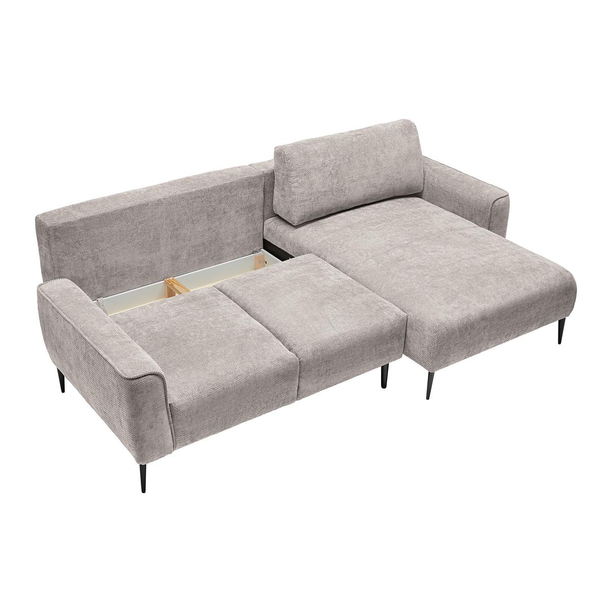 Kutna Garnitura Custom - crna/taupe, Moderno, tekstil/metal (255/164cm) - Mömax