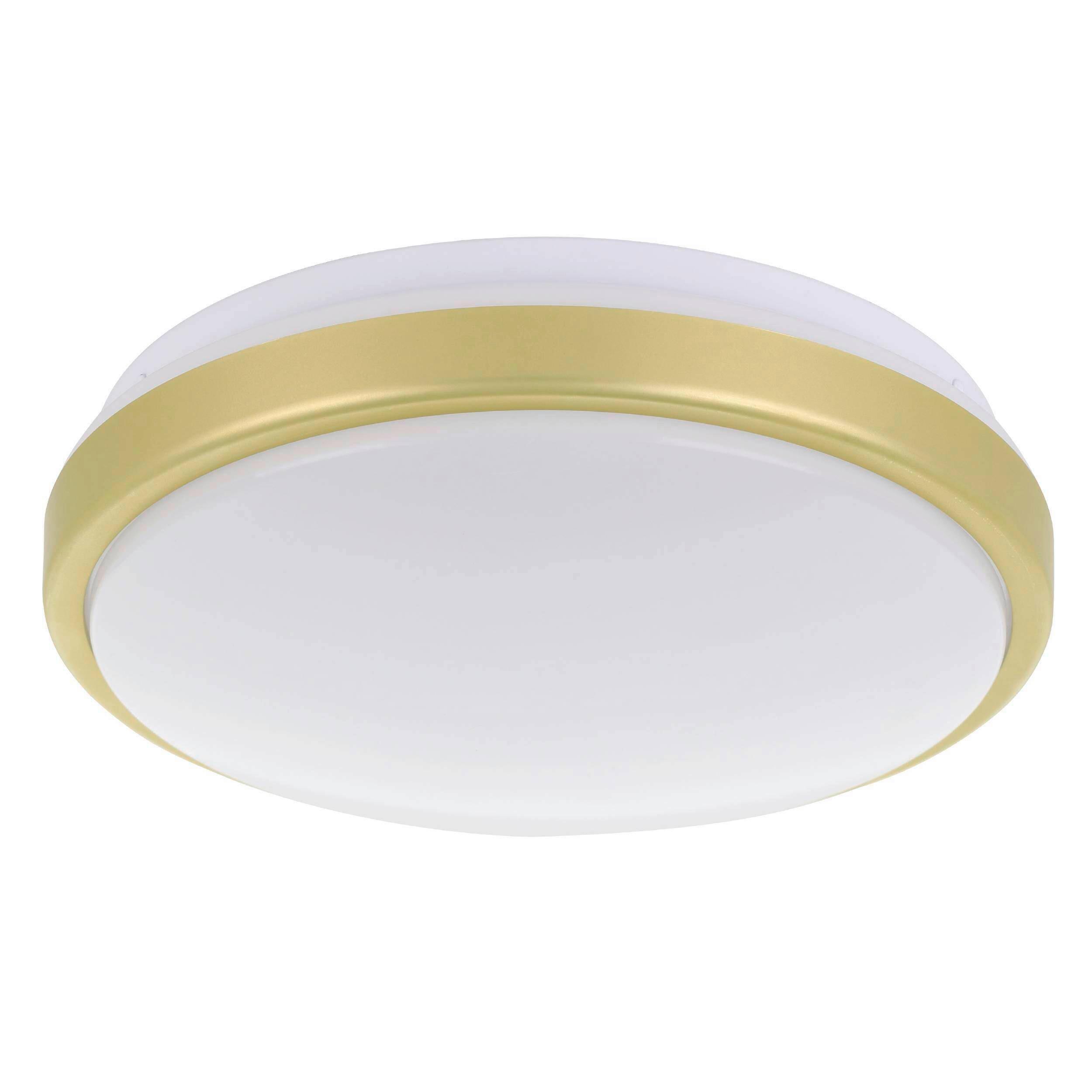 Deckenleuchte 31223 Lezuza Weiss/messing - Weiss/Messingfarben, Basics, Kunststoff/Metall (24,5/9cm) - Eglo