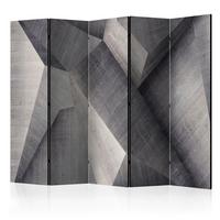 Paravan Abstract Concrete Blocks, 5-Delni, Enostranski - siva/svetlo siva, Basics, tekstil/les (225/172/3cm) - artgeist
