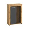 Vitrina Jam - srebrne boje/crna, Design, staklo/drvni materijal (86/60/35cm) - Modern Living