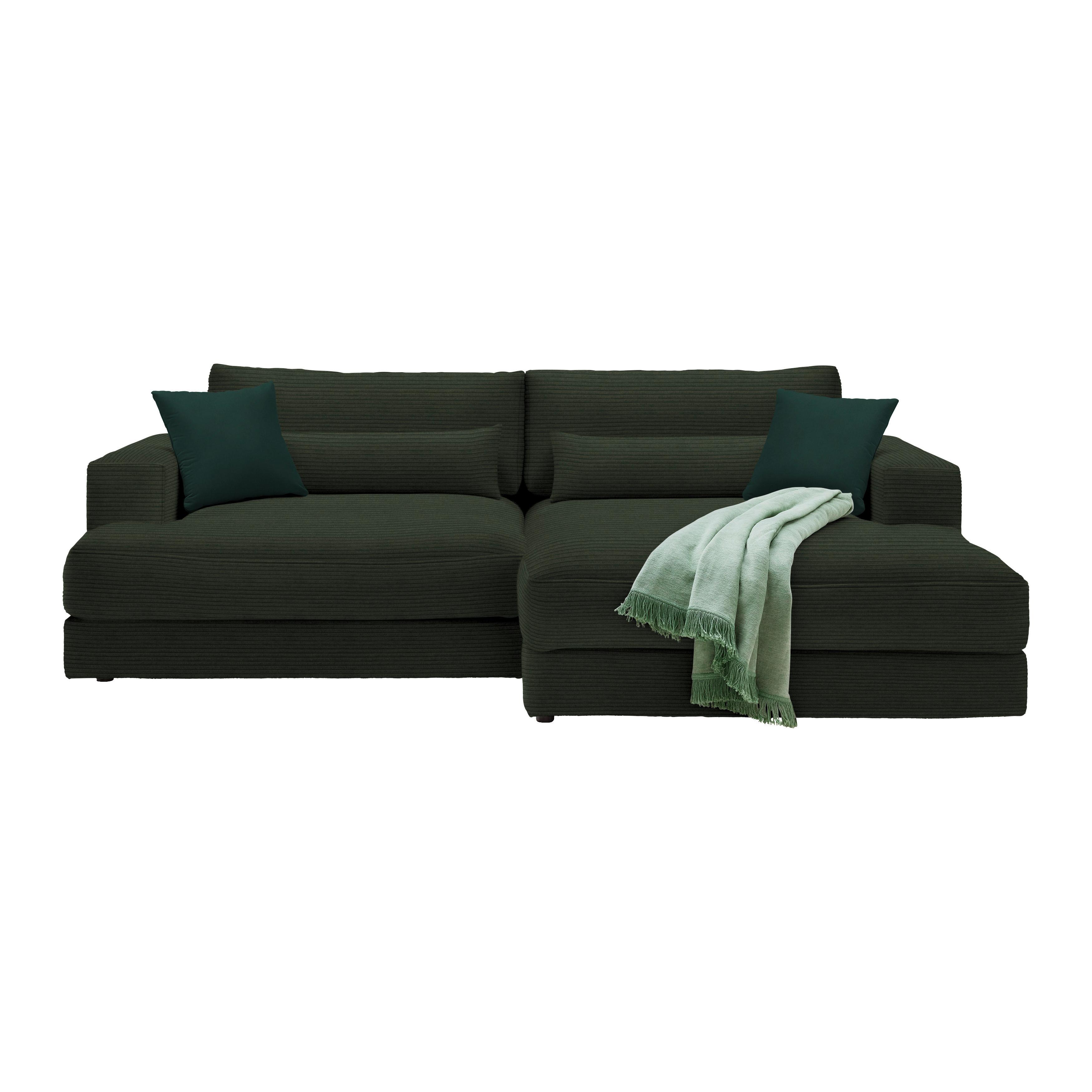 Ecksofa Fabiona rechts Schwarz - Schwarz, MODERN, Holz/Kunststoff (268/85/194cm) - Premium Living