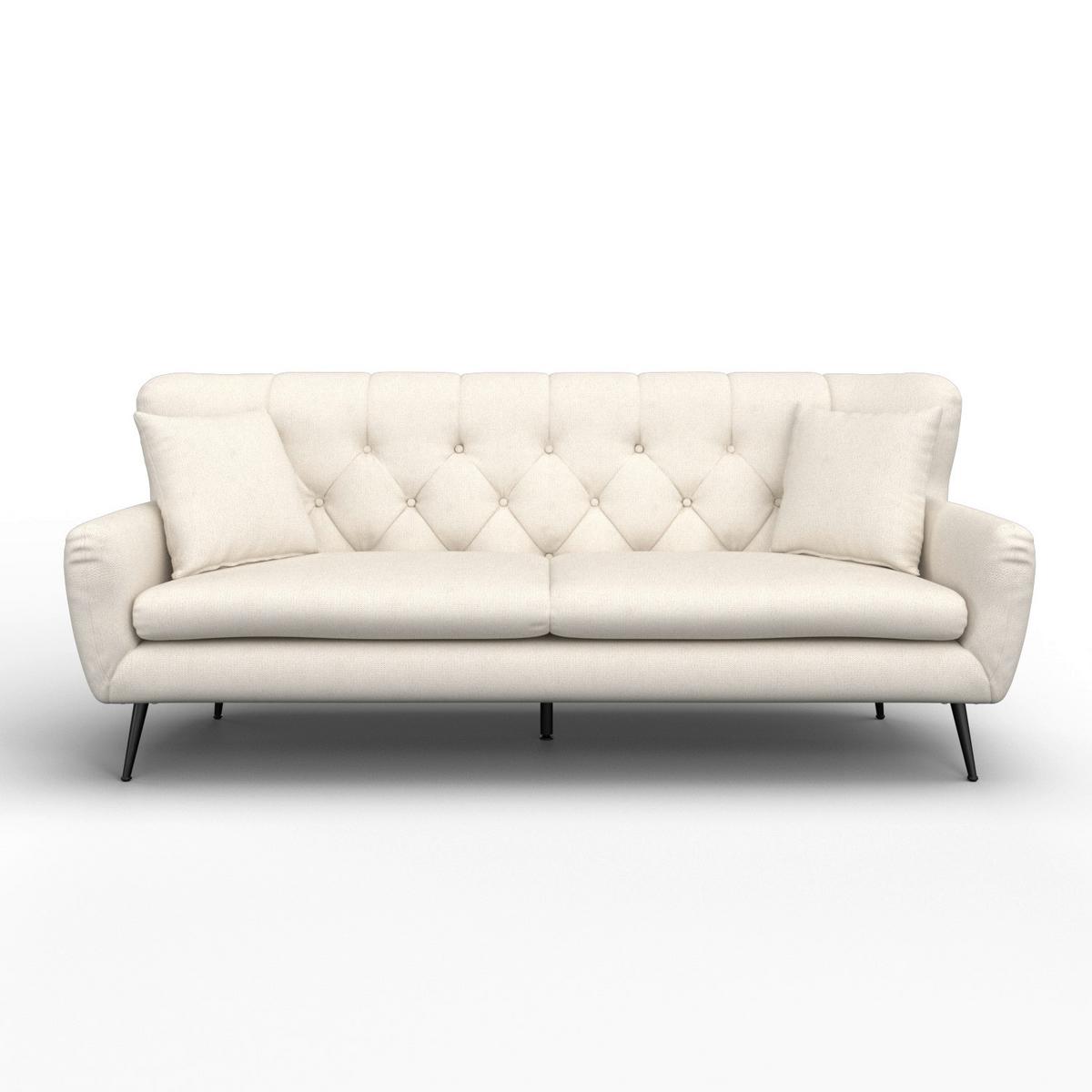 Nagy Kanapé Liliana - krémszínű, Modern, textil/fa (227/95/93cm) - Bessagi Home