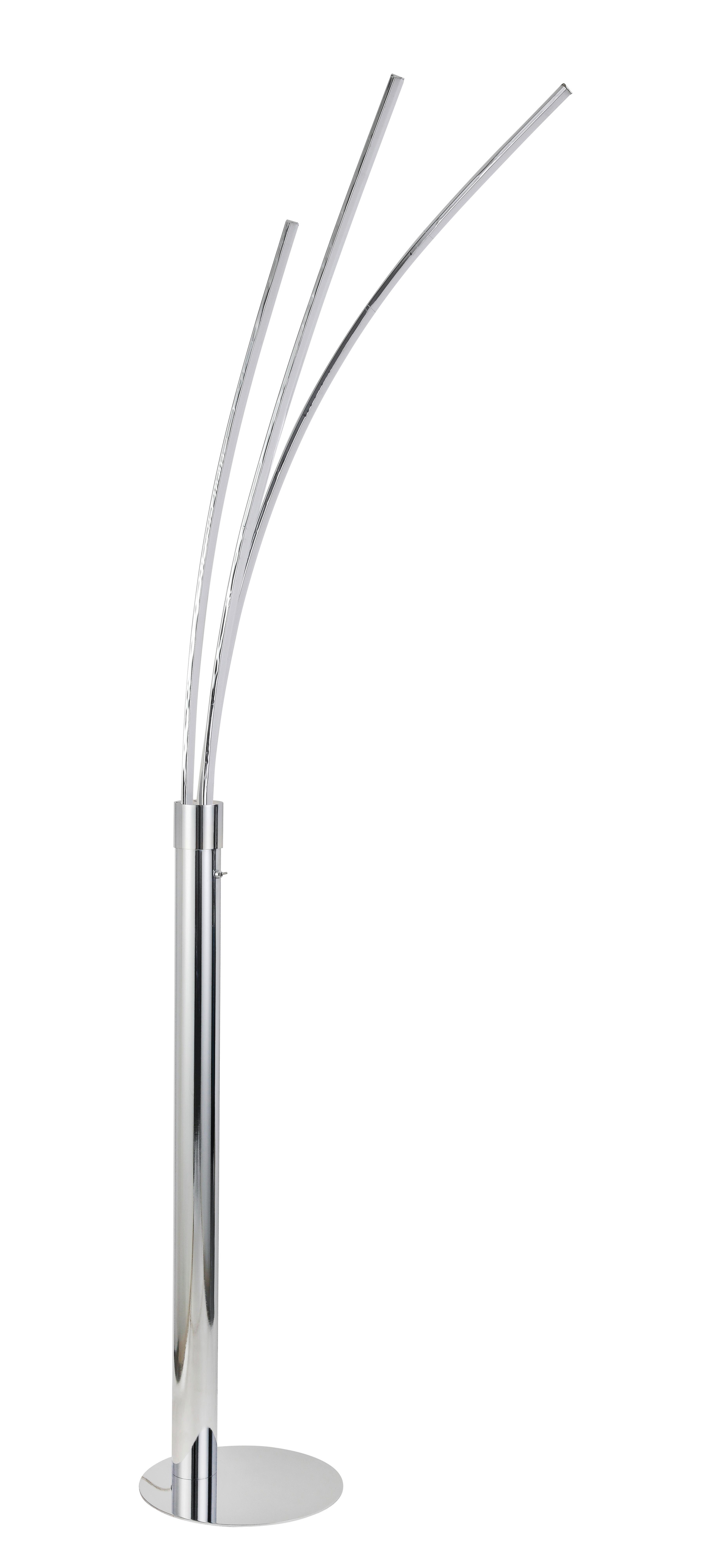 LED-Stehleuchte Remmer in Chromfarben max. 18 Watt - Chromfarben, Modern, Kunststoff/Metall (28/210cm) - Premium Living