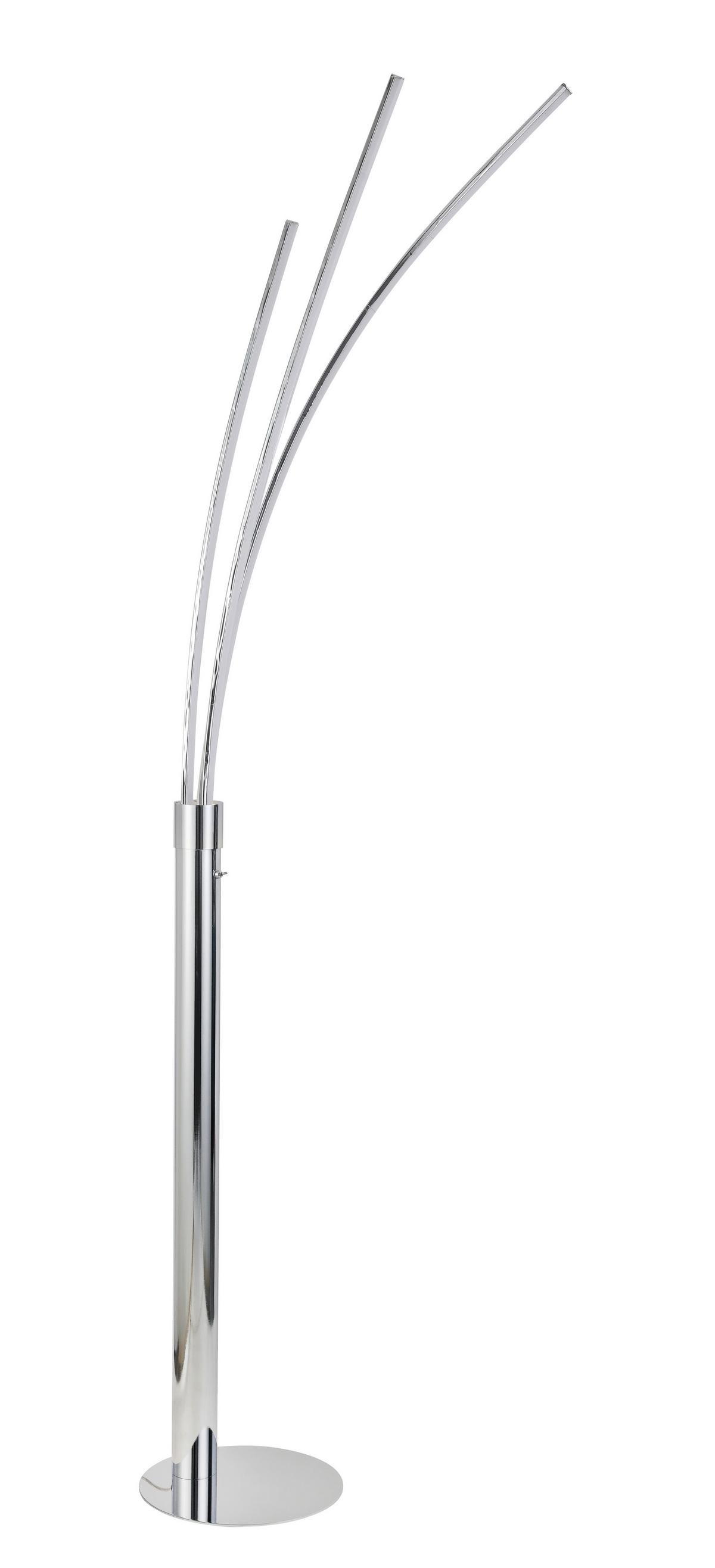 Led Állólámpa Remmer - króm, Modern, műanyag/fém (28/210cm) - Modern Living