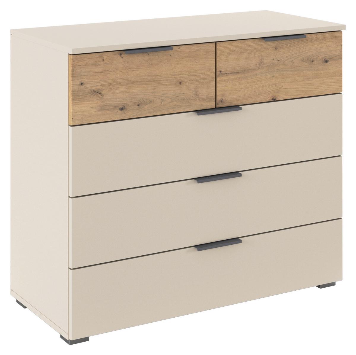 Kommode Ellmau Champagner/Eiche - Champagner/Eiche Artisan, KONVENTIONELL, Holzwerkstoff/Metall (93/81/42cm) - Premium Living
