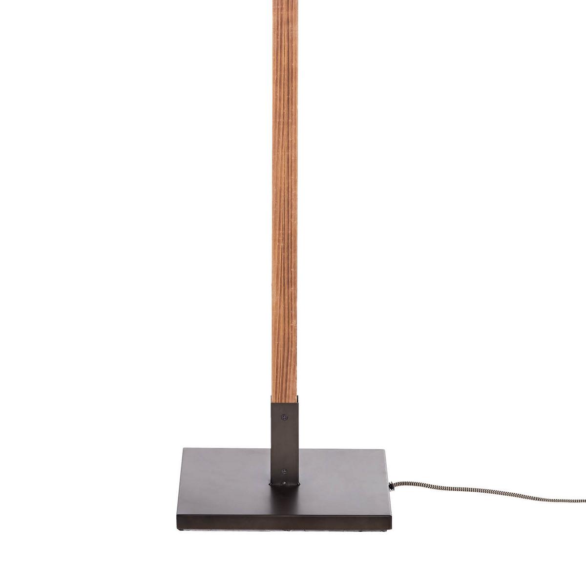 Stehleuchte Plow max. 10 Watt - Schwarz, Design, Holz/Metall (51/153,5cm) - Brilliant